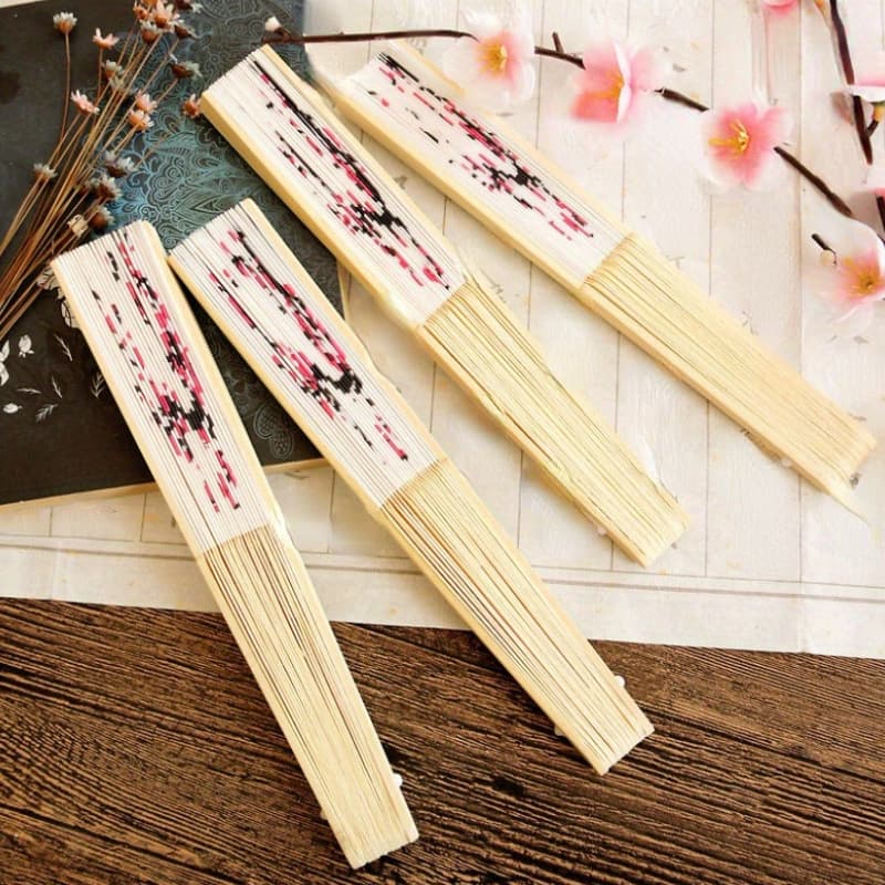 2025 New Cross-border Drop Shipping Cherry Blossom Fabric Folding Fan, Japanese Style.