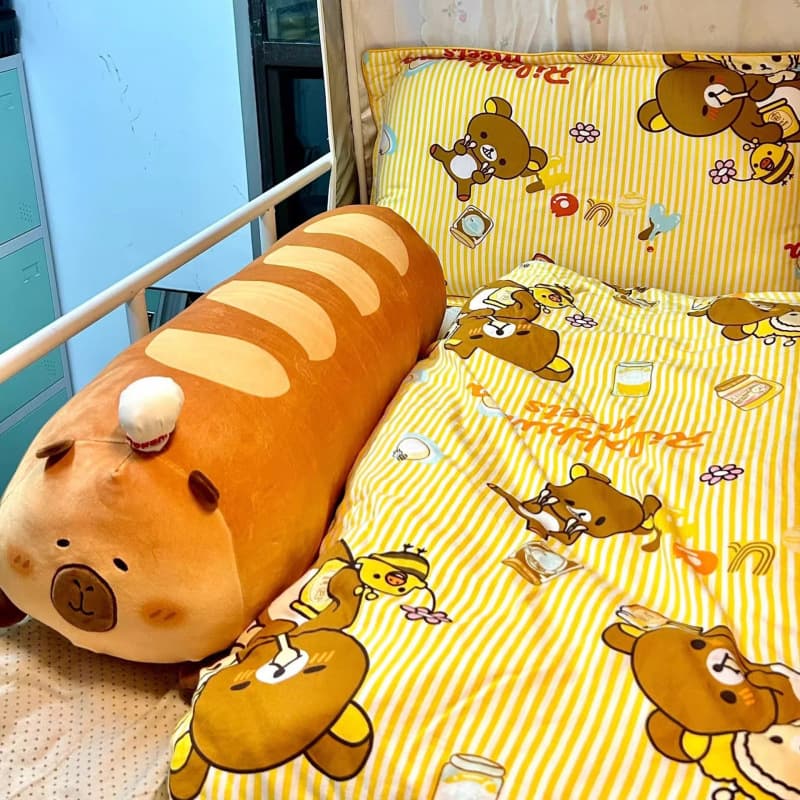 Pillow bedside dormitory student Capibara doll baguette plush toy long pillow cushion pillow