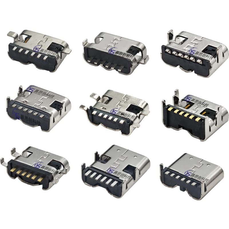 Type-C Female Socket 2P 6P 8P 12P 14P 16P 24P Horizontal 90-Degree On-Board 180-Degree Vertical USB Connector