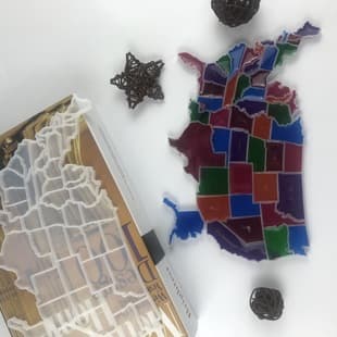 USA Map Coaster Silicone Mold USA Map Puzzle Educational Toy Desktop Decoration Coaster Resin Mold