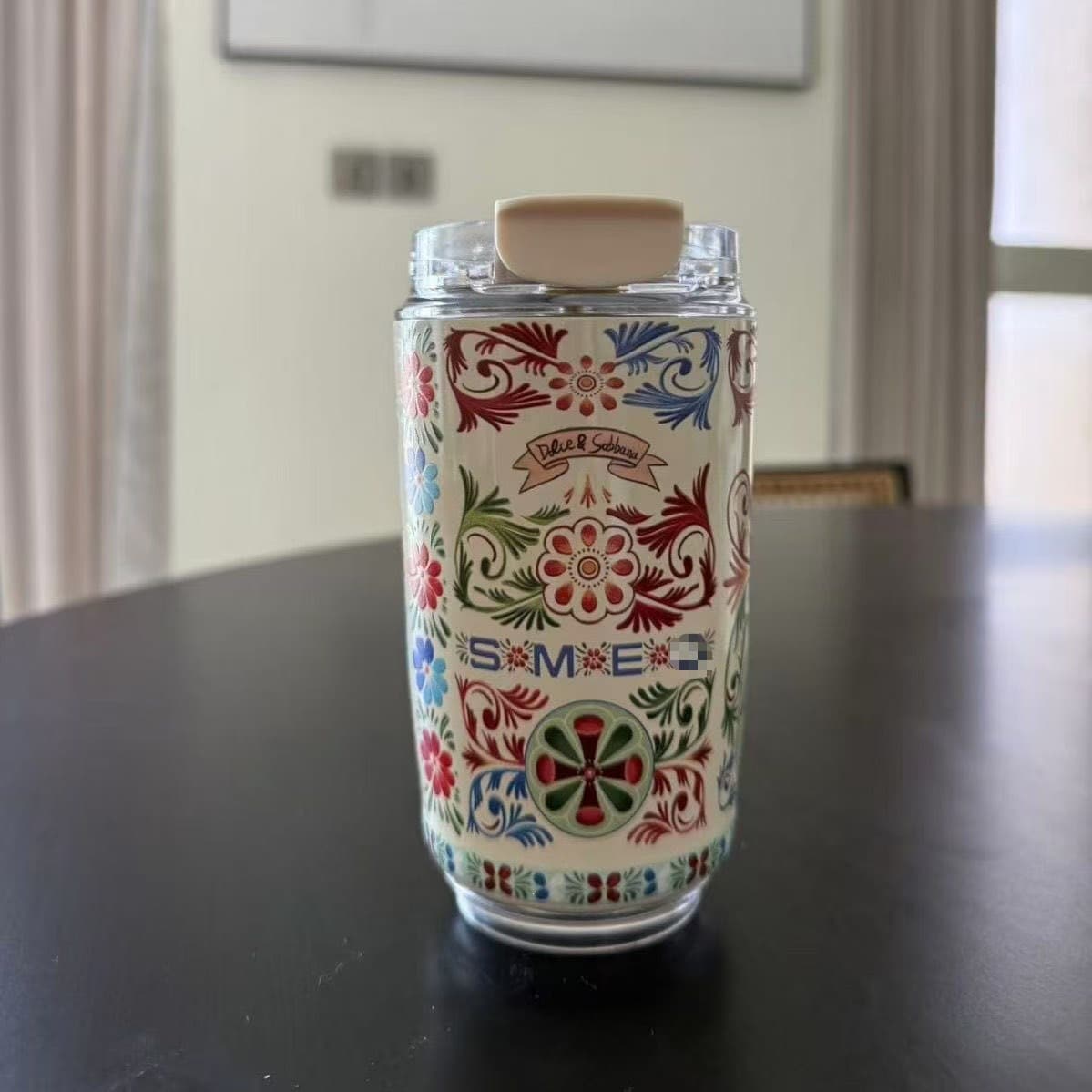 Smeg Blue and White Porcelain Insulated Tumbler Travel Mug 304 Stainless Steel Ins Coffee Cup Water Bottle