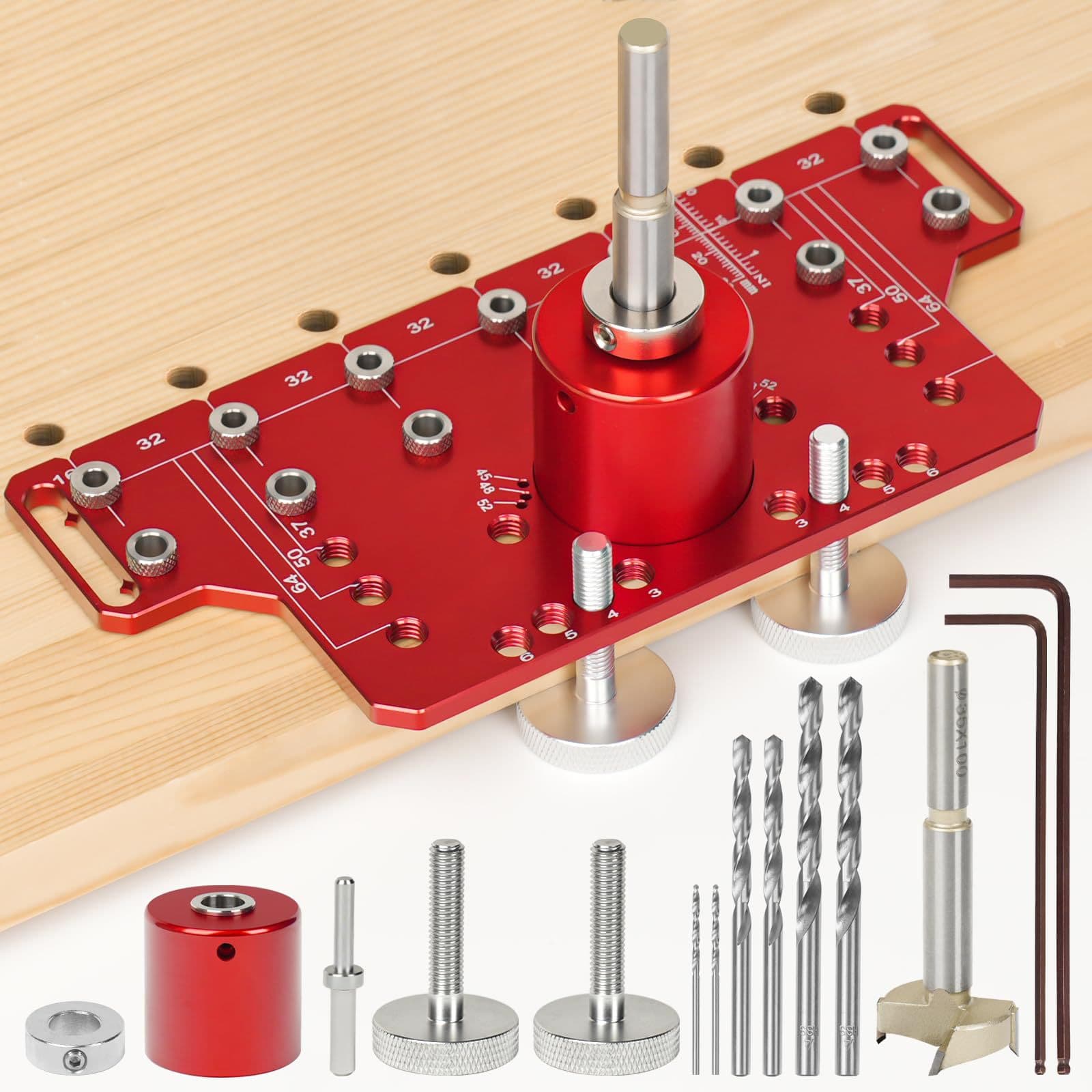 Shelf hole clamp hidden hinge clamp two-in-one, shelf pin drilling clamp aluminum alloy cabinet