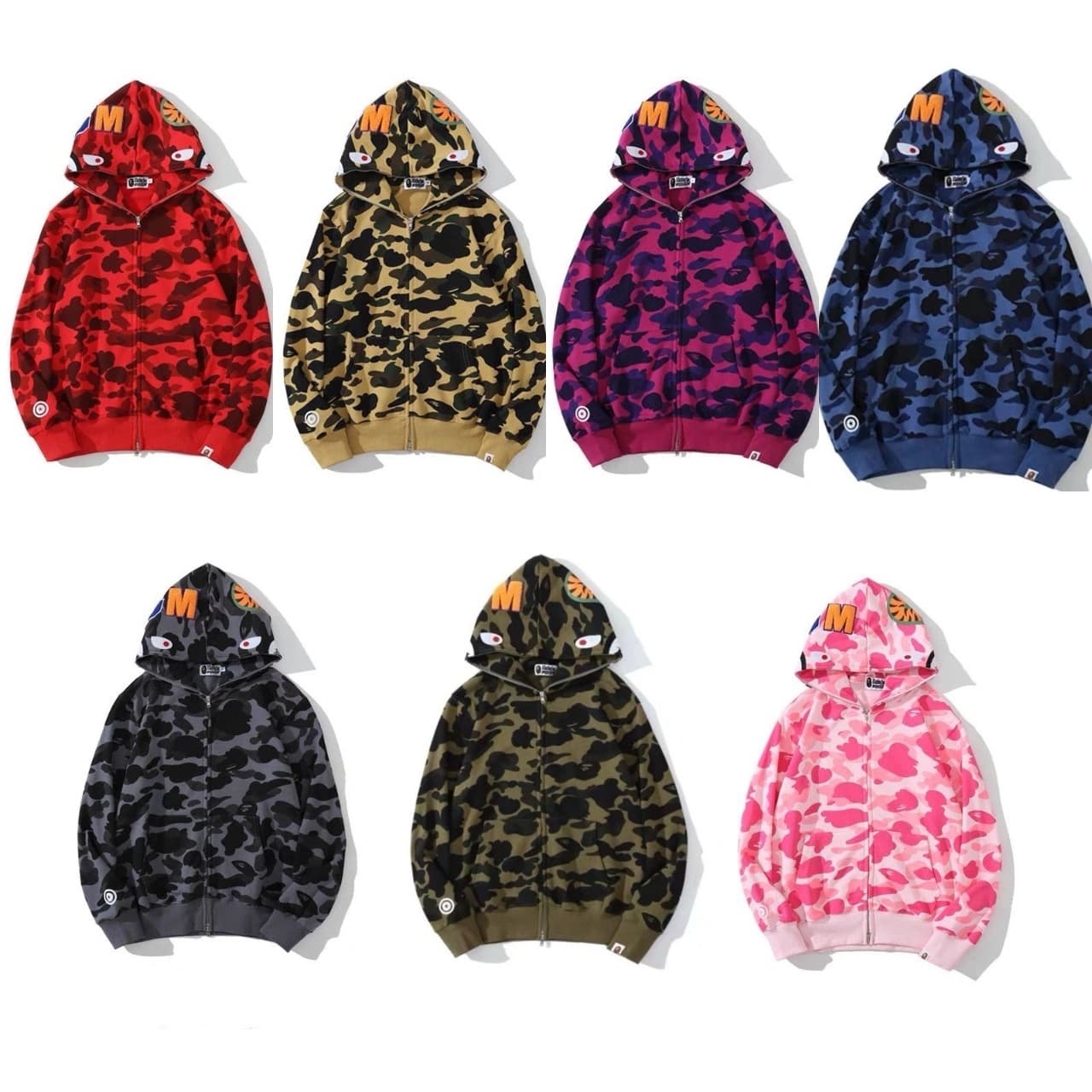 Cross-border Drop Shipping Wholesale Factory Direct BP Shark Hooded Sweatshirt Embroidered Zipper Loose Streetwear Brand