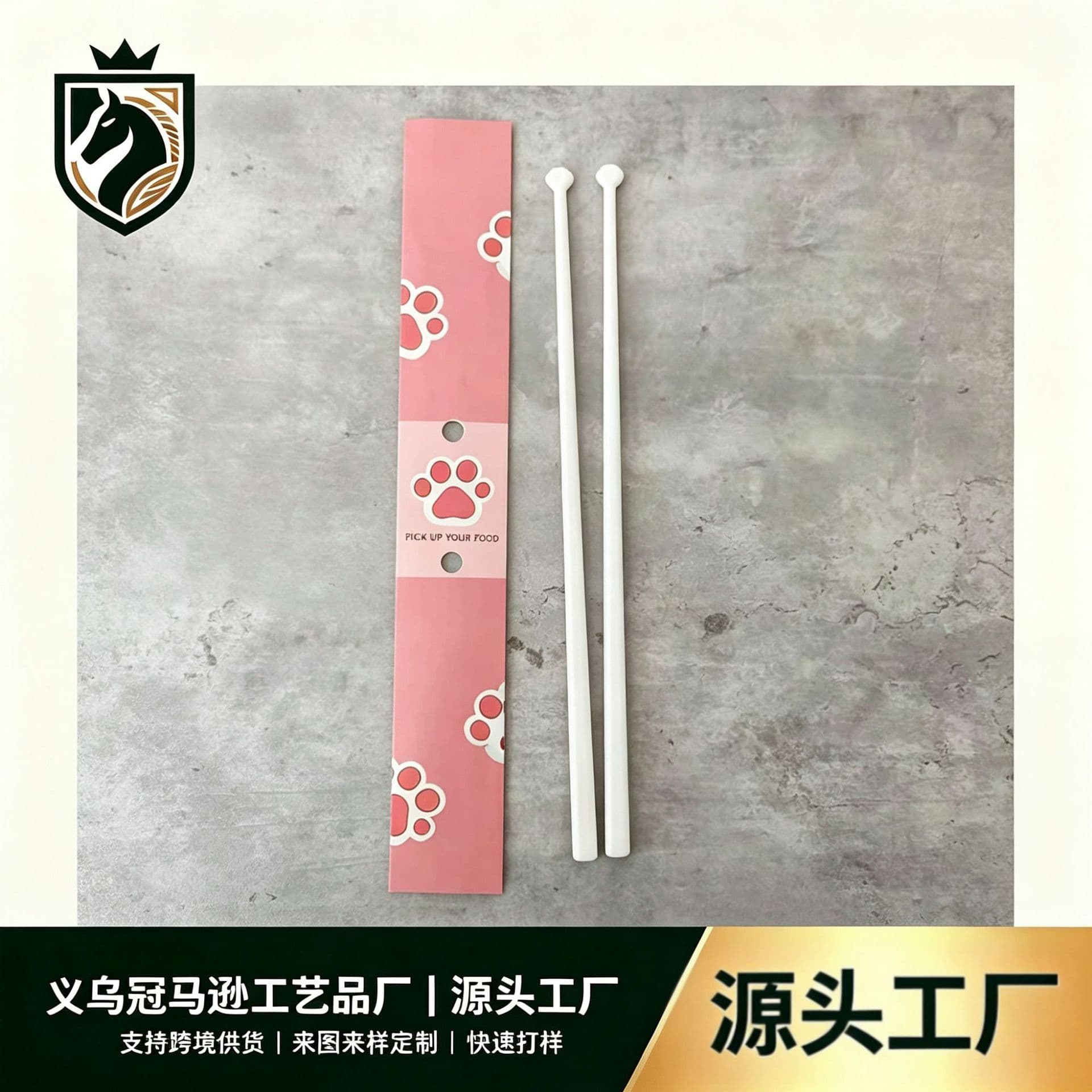 Hot Selling Cat Chopstick Rest Cute Cat Pink Paw Chopsticks Adorable Portable Utensils