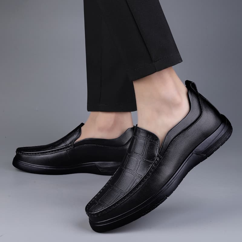 Cross-border men's shoes, large size business formal leather shoes, men's spring and summer low-top casual shoes, genuine leather slip-on slip-ons