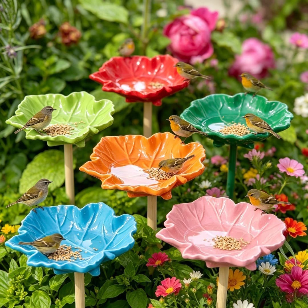Lotus leaf shaped bird feeding tray silicone mold Epoxy resin gypsum garden decoration ornaments pouring mold