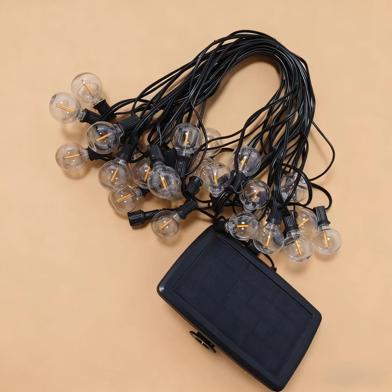 Solar light string cord G40 outdoor light string cord waterproof lighting courtyard Christmas garden decorative light LED bulb