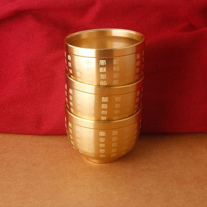 Baifu cup copper tea cup Guan Gong wine cup Guanyin Bodhisattva cup for water in front of the Buddha cup for the God of Wealth wine cup for home use