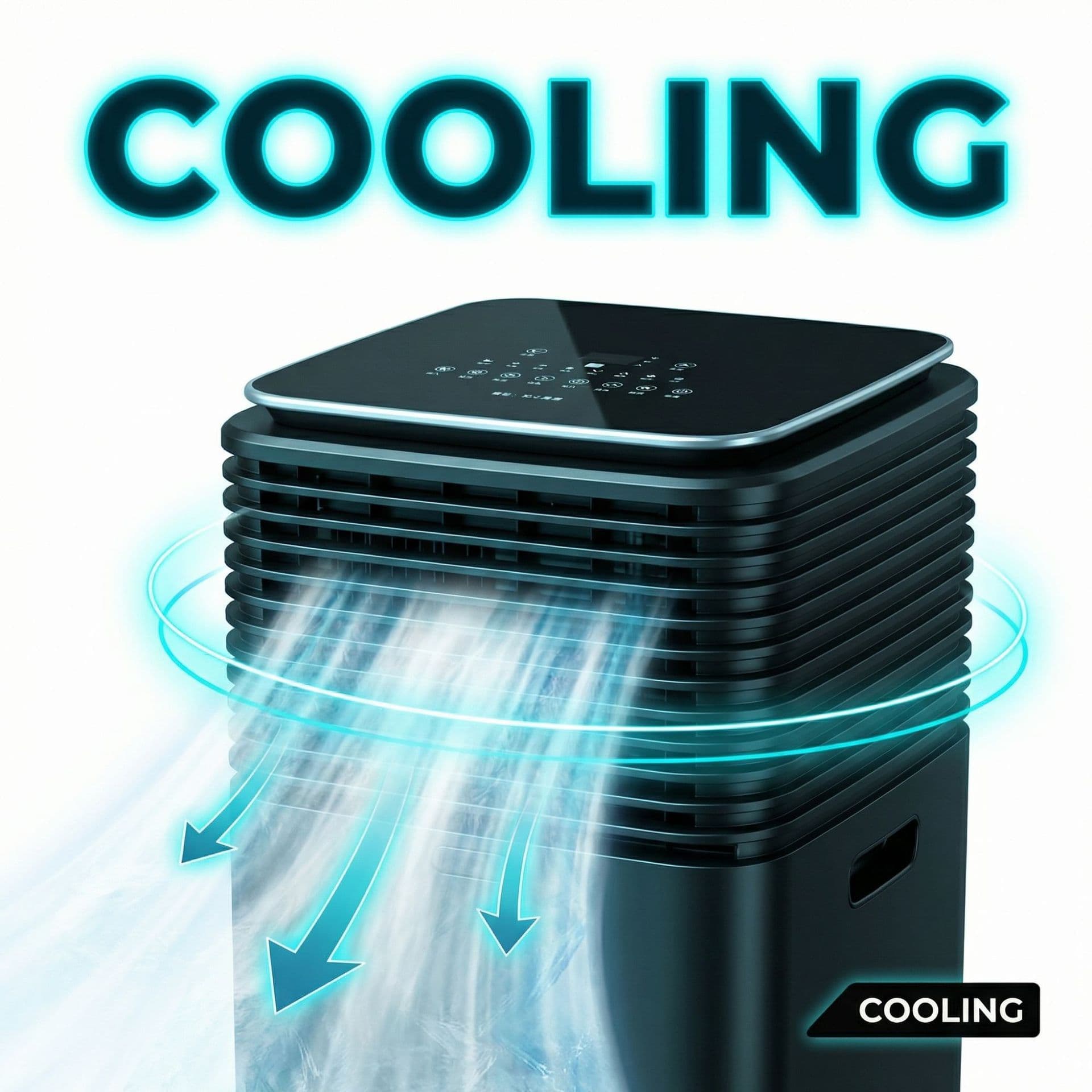 Portable Air Conditioner JF-107 with Dehumidification, Purification, Remote Control, and Touch Screen for Cross-Border