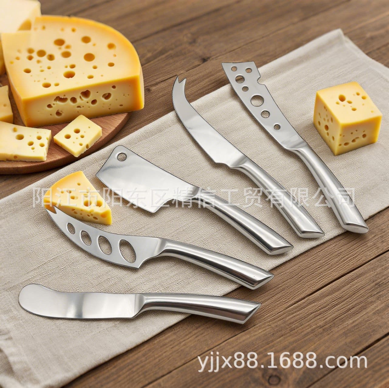 Stainless steel cheese knife set, four-piece set, cheese grater, butter knife, cream knife, slicer, baking four-piece set wholesale