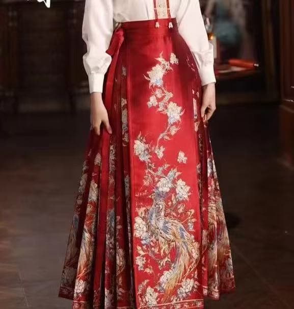 Heavy Craft Embroidery Gold Thread Horse Face Skirt Vintage New Chinese Style Improved Hanfu Long Skirt for Women Vacation Style