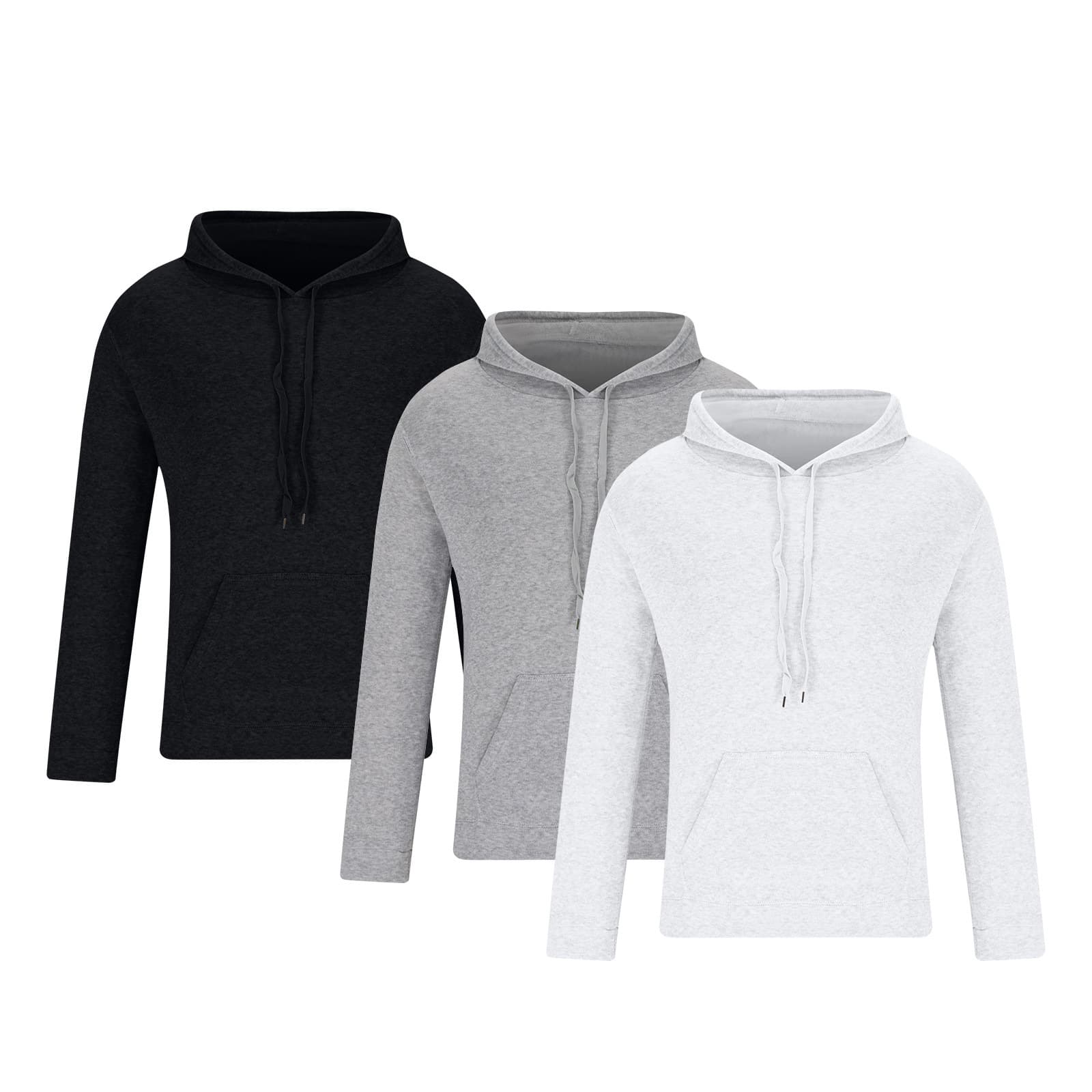 Cross-border Men's Classic 2-Piece Hoodie Set Solid Color Fleece Pullover Youth Trendy Hoodie Loose Fit