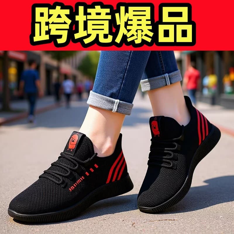 Cross-Border Spring and Autumn New Style Old Beijing Cloth Shoes for Women, Walking Shoes with Soft Soles, Breathable Sports Shoes, Korean Style Casual Shoes