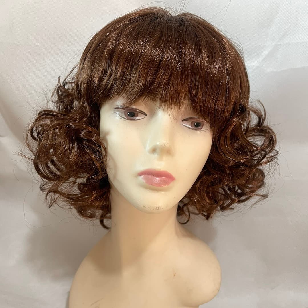 Short Curly Wig for Women, Natural-Looking Voluminous Full Wig for Middle-Aged Ladies, Factory Direct Wholesale