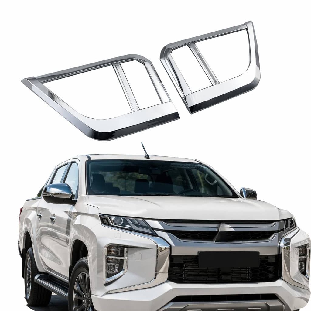 Fits 2019-2023 Mitsubishi Triton L200 Fog Light Cover Chrome Trim Fog Light Frame Decorative Accessories