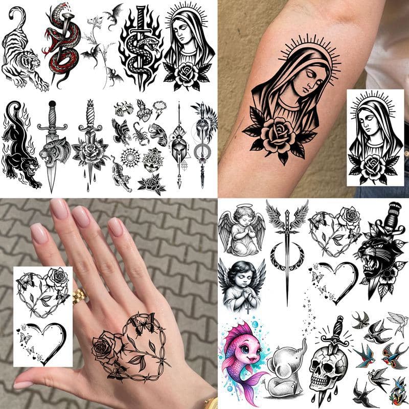 Cross-border Chicano animal ins finger back hand neck tattoo stickers transfer tattoo stickers TEMU tattoo