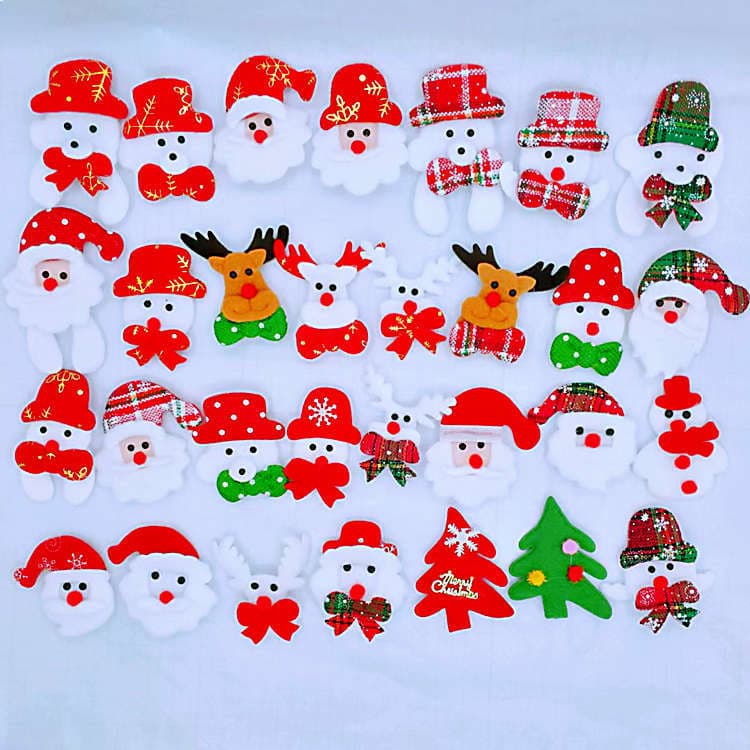 New Cross-border Christmas Plush Head Santa Snowman Reindeer DIY Christmas Night Display Accessories