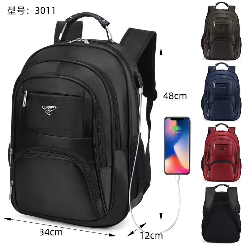 Large Capacity USB Charging Business Laptop Backpack for Men, Outdoor Sports Travel Bag