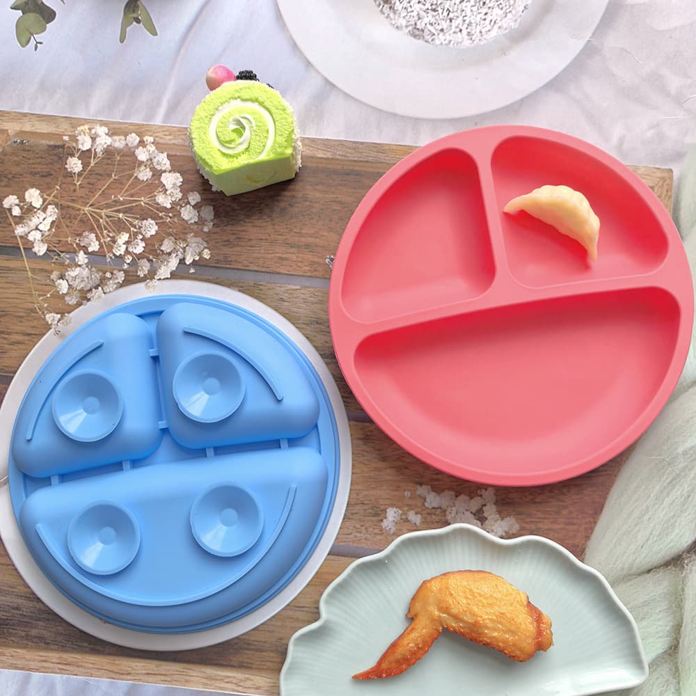 Silicone Divided Plate Kids Plate Baby Plate Feeding Plate Children's Plate 749
