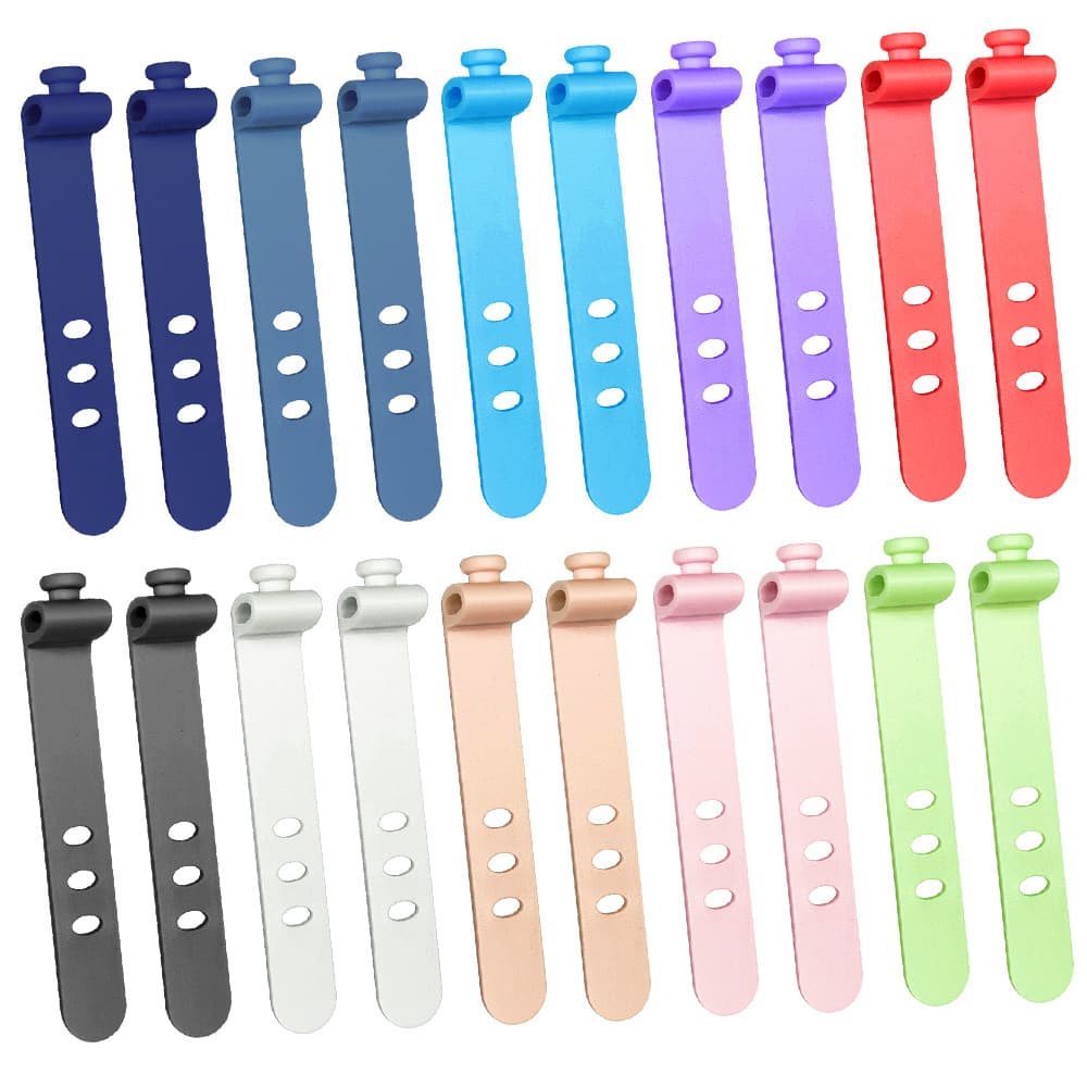 73mm Three-hole Silicone Data Cable Ties, Cable Winder, Wire Digital Storage Cord Organizer