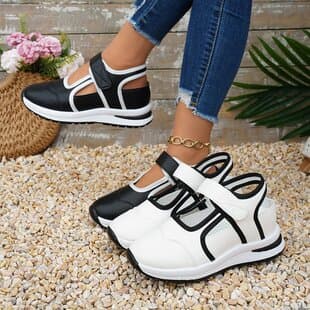 Women's Plus Size Sports Shoes 2026 Summer New Velcro Casual Running Shoes