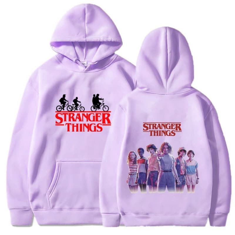 2026 Men's and Women's Fleece-Lined Pullover Hoodie anime hoodie Stranger Things 4
