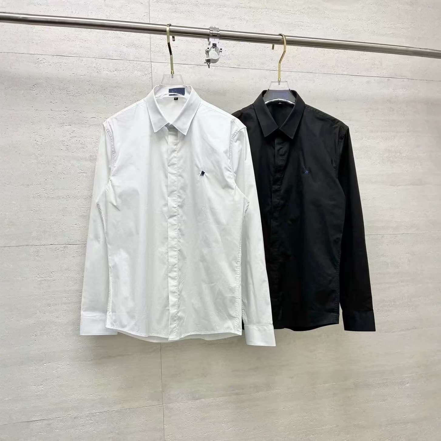 Cross-border European Station Old Money Style RL Ralph Lauren Embroidered Logo Long-Sleeve Shirt Fashionable and Elegant Couple Style