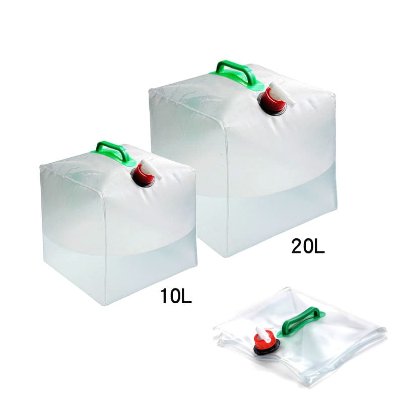 20L Car-Mounted Foldable Water Bag, PVC Square, Outdoor Emergency Relief Survival Water Bottle, Portable Water Bucket for Picnics and Disaster Relief
