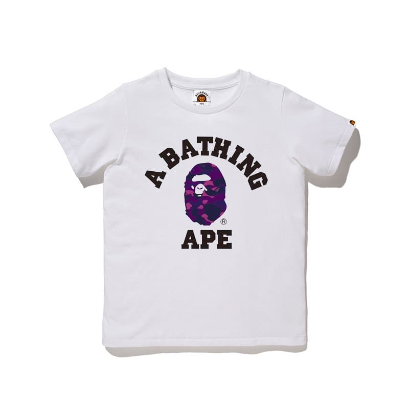 230g Double Yarn Cotton Beii&Bape Trendy Brand Classic Camouflage Ape Head Print Pattern Short-Sleeved Family T-Shirt
