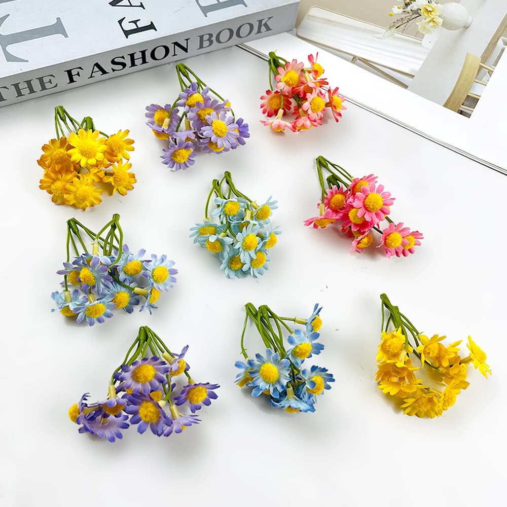 Forest single-layer daisy fake flower diy silk flower string headdress material package accessories home gift box flower arrangement