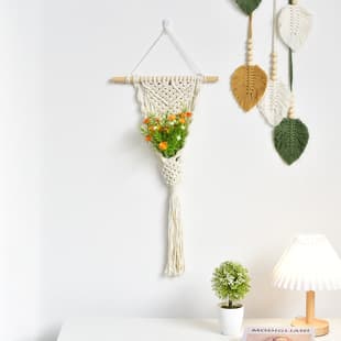 Wholesale Handwoven Indoor Bedroom Wall Hanging Decorative Basket for Live Stream Background Wall, Modern Simple Style