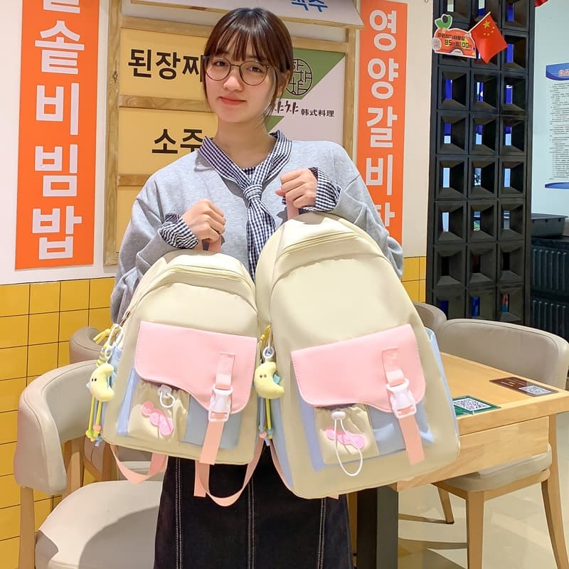 New Cute Student Backpack for Girls, Dopamine High Appearance Lightweight Mini Double-Shoulder Bag