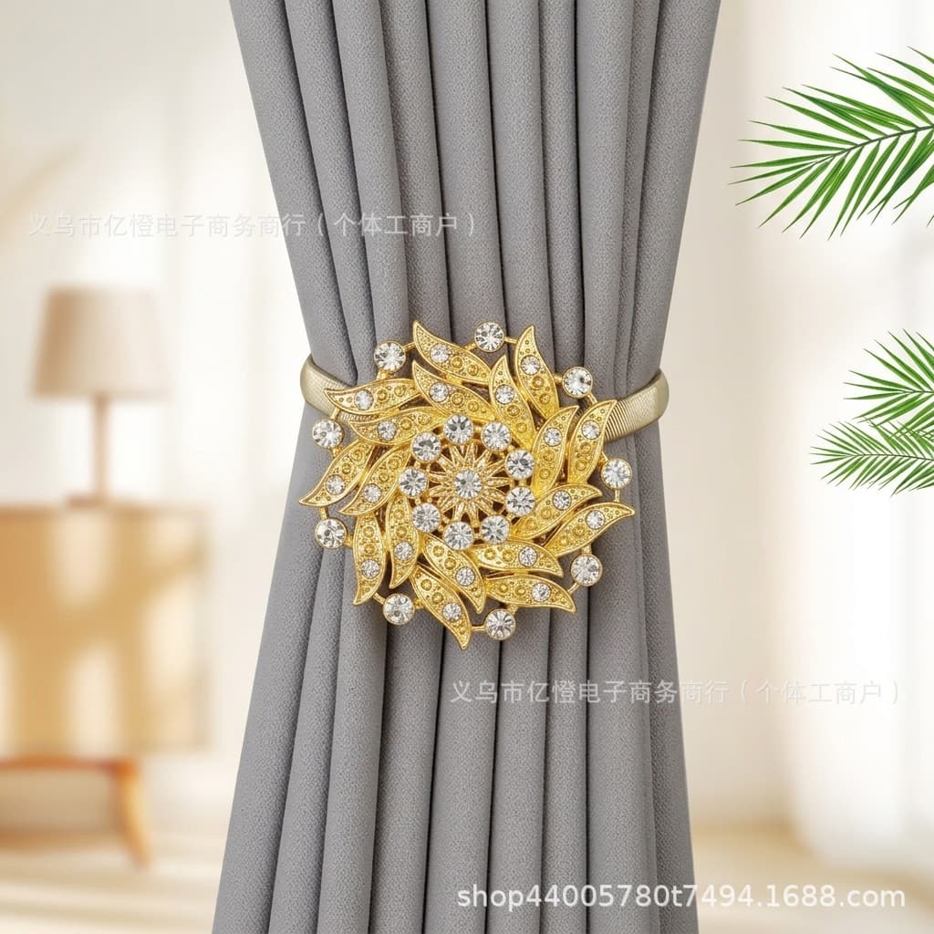 Solid flower pointed flower plastic magnetic curtain buckle home decoration curtain storage and organization living room home decoration
