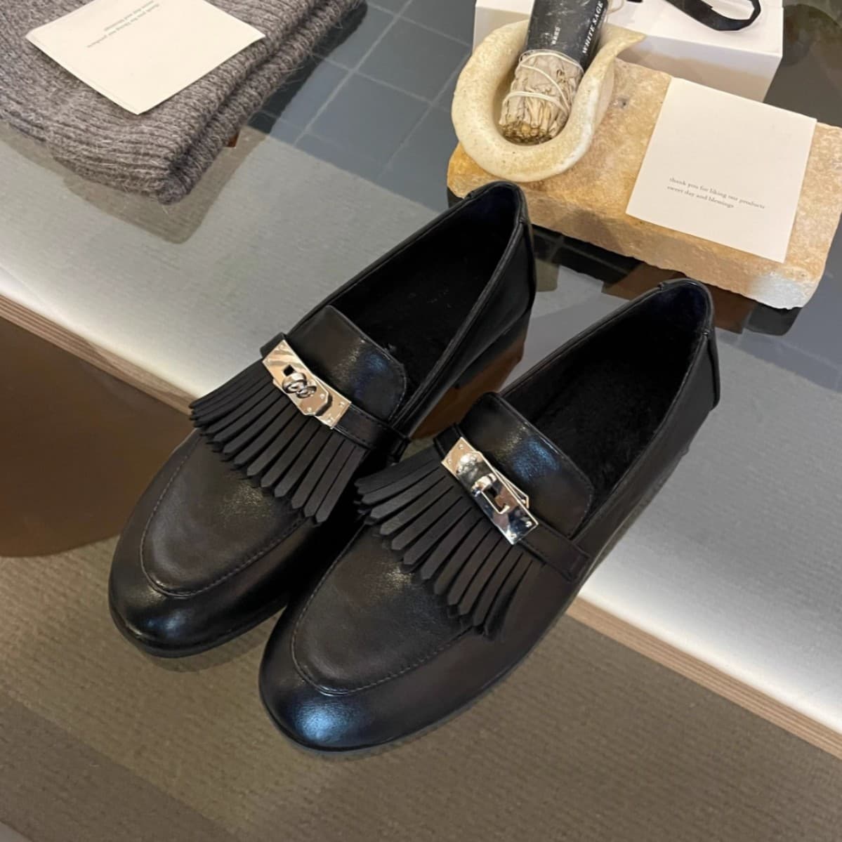 Vintage Tassel Loafer Shoes for Women 2025 Winter Soft Sole Versatile Slip-On British Style Leather Shoes