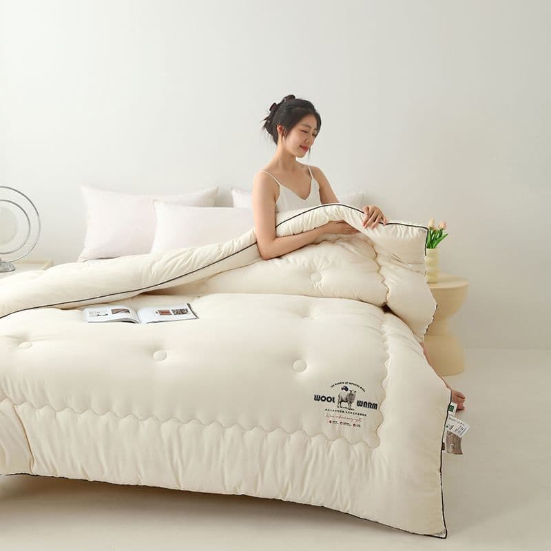 Australian Imported Pure Wool Quilt, Winter Quilt, Double Cotton Quilt, Extra Thick 4/5kg Warm Single Student Spring/Autumn Duvet Insert
