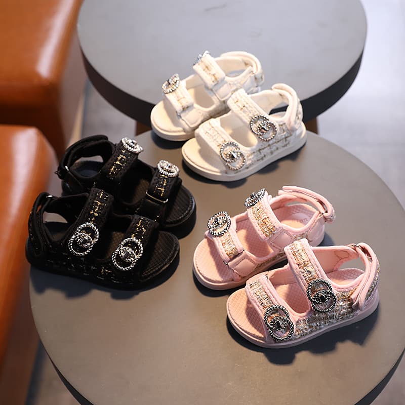 Children's summer girls' outdoor open-toe sandals soft sole non-slip baby toddler 1 to 3 years old toddler cross-border ready stock