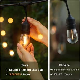 Solar S14 hanging LED lights outdoor waterproof E27 EU US standard cafe camping outdoor atmosphere string lights