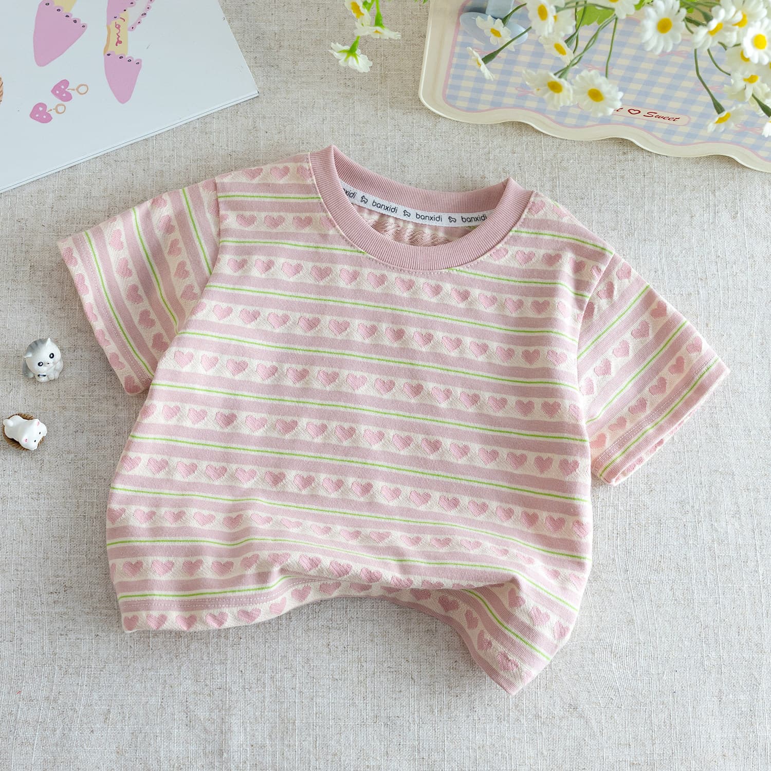 Girls Short Sleeve T-Shirt Summer 2026 New Fashionable Baby Pure Cotton Clothing Thin Summer Style Kids Top