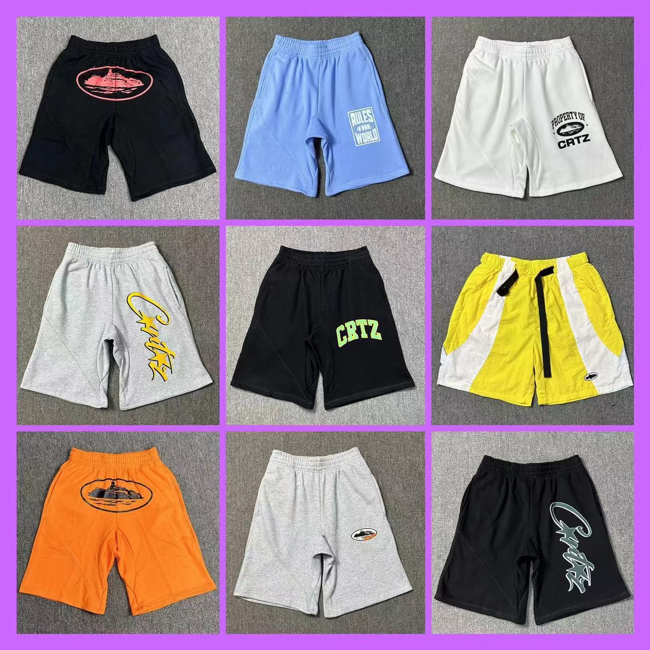 Corteiz Cross-border Classic Print Summer New Loose Hip-Hop Five-Point Shorts for Men and Women