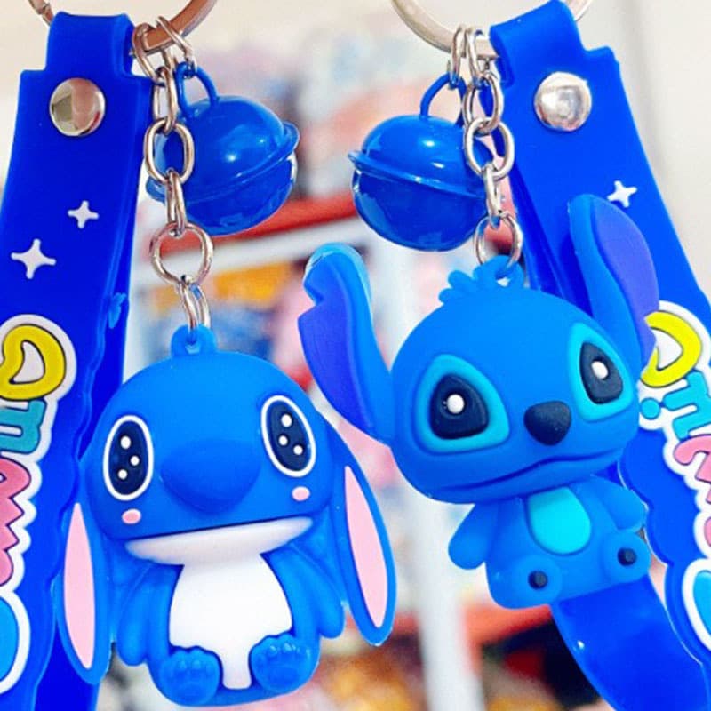 Cartoon Couple Car Keychain Enamel Bell Phone Accessory Creative Braided Rope Trendy Gift Wholesale in Stock