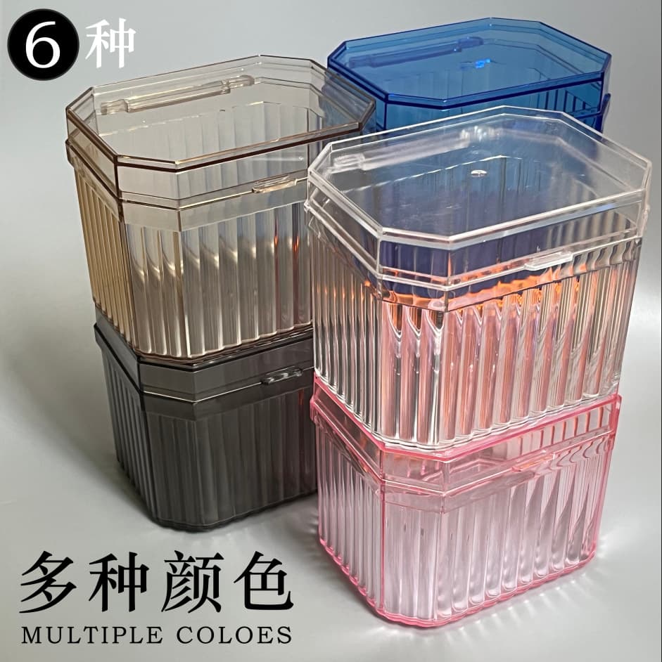 Cross-border nail towel storage box nail polish remover cotton pad storage box independent double compartment nail polish remover towel storage tube cotton swab storage box