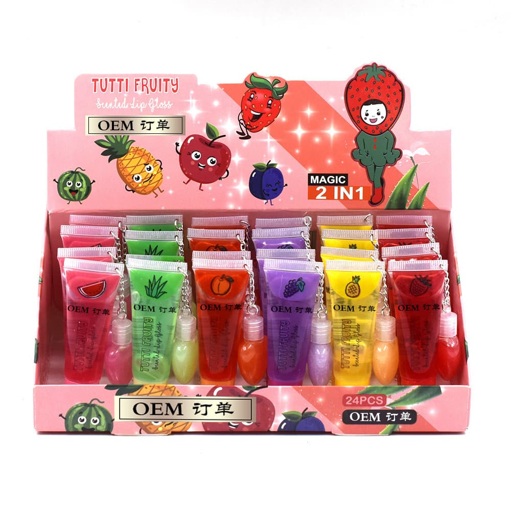 24 packs of cross-border export lip oil plus peach heart transparent colorless lip gloss lip oil IMAN OF NOBLE
