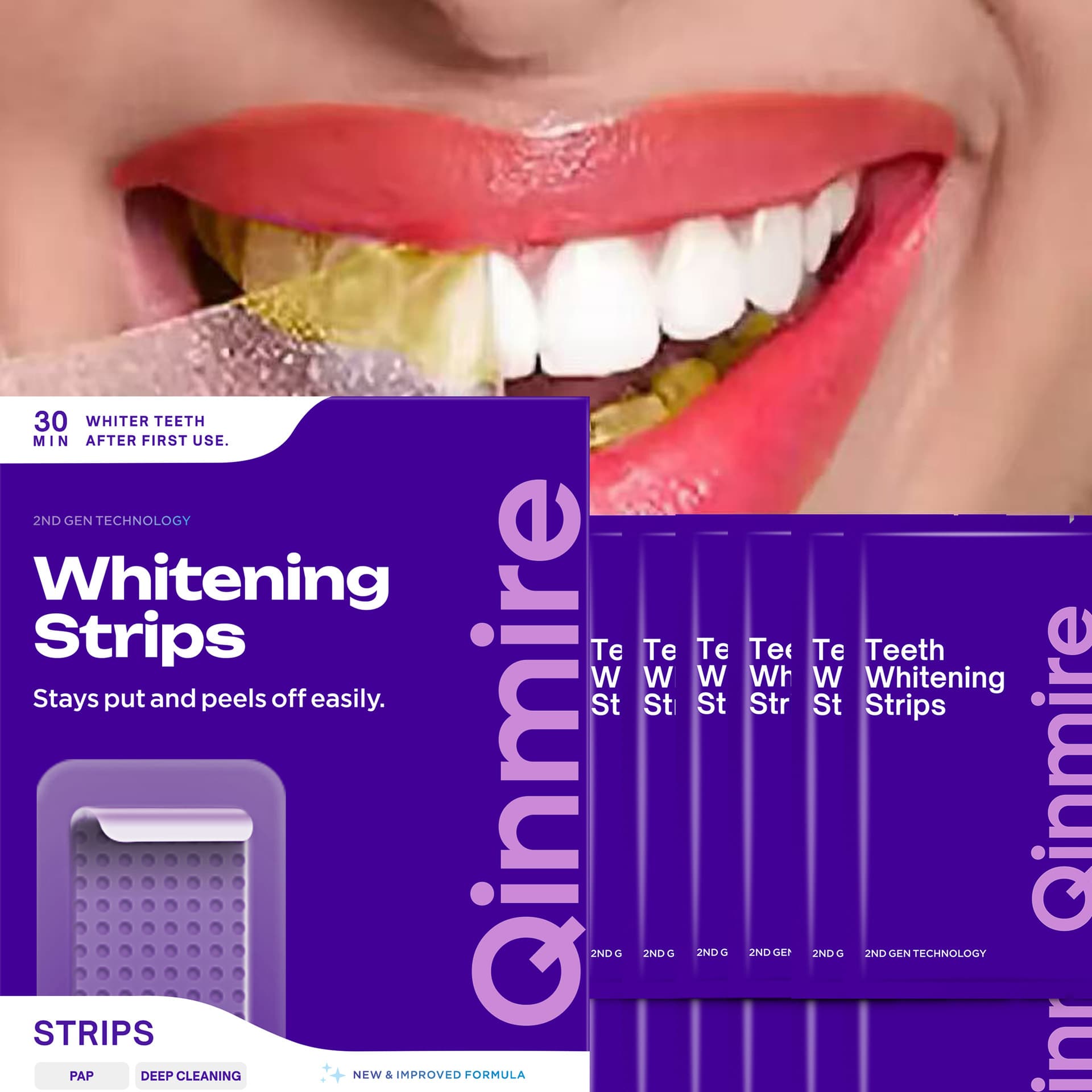 Purple Teeth Whitening Strips, Fresh Breath, Clean Teeth Stains