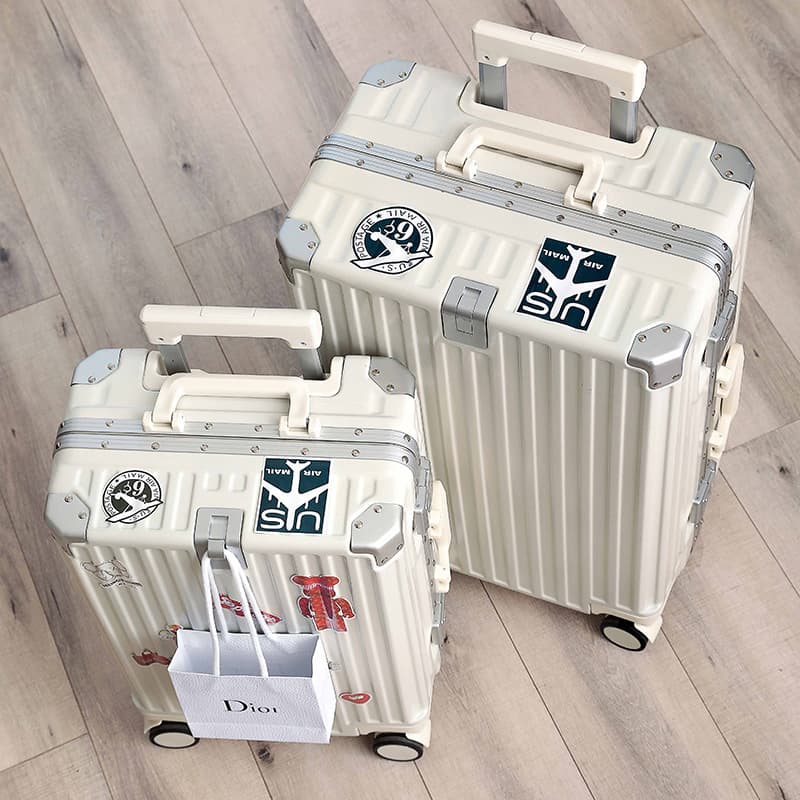 Aluminum frame suitcase women's 24-inch durable 28 trolley case men's 26 travel bag 20 carry-on combination lock leather case