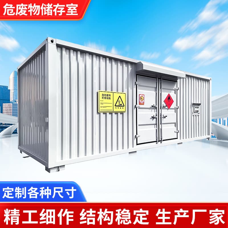 Mobile hazardous waste storage room, explosion-proof hazardous materials container, hazardous chemical warehouse, temporary storage room for hazardous waste.