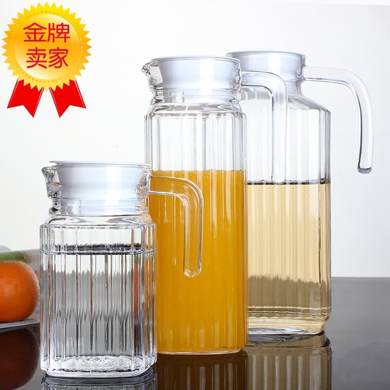 Glass Cold Water Jug, Large Capacity Creative Juice and Beverage Pitcher, Carafe for Home Use with Floral Tea Infuser