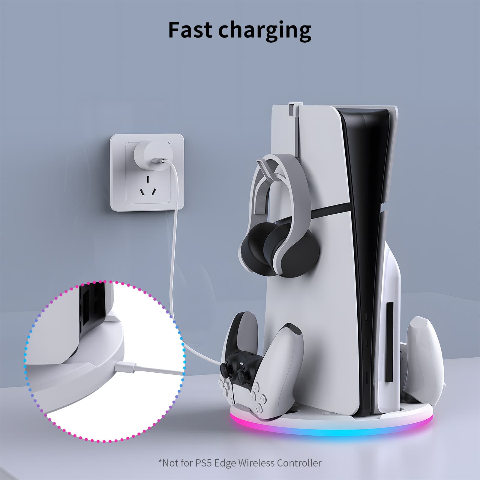 PS5 Slim Disc/Digital Edition Stand with PS5 Controller Charger In Stock Cross-Border Charger
