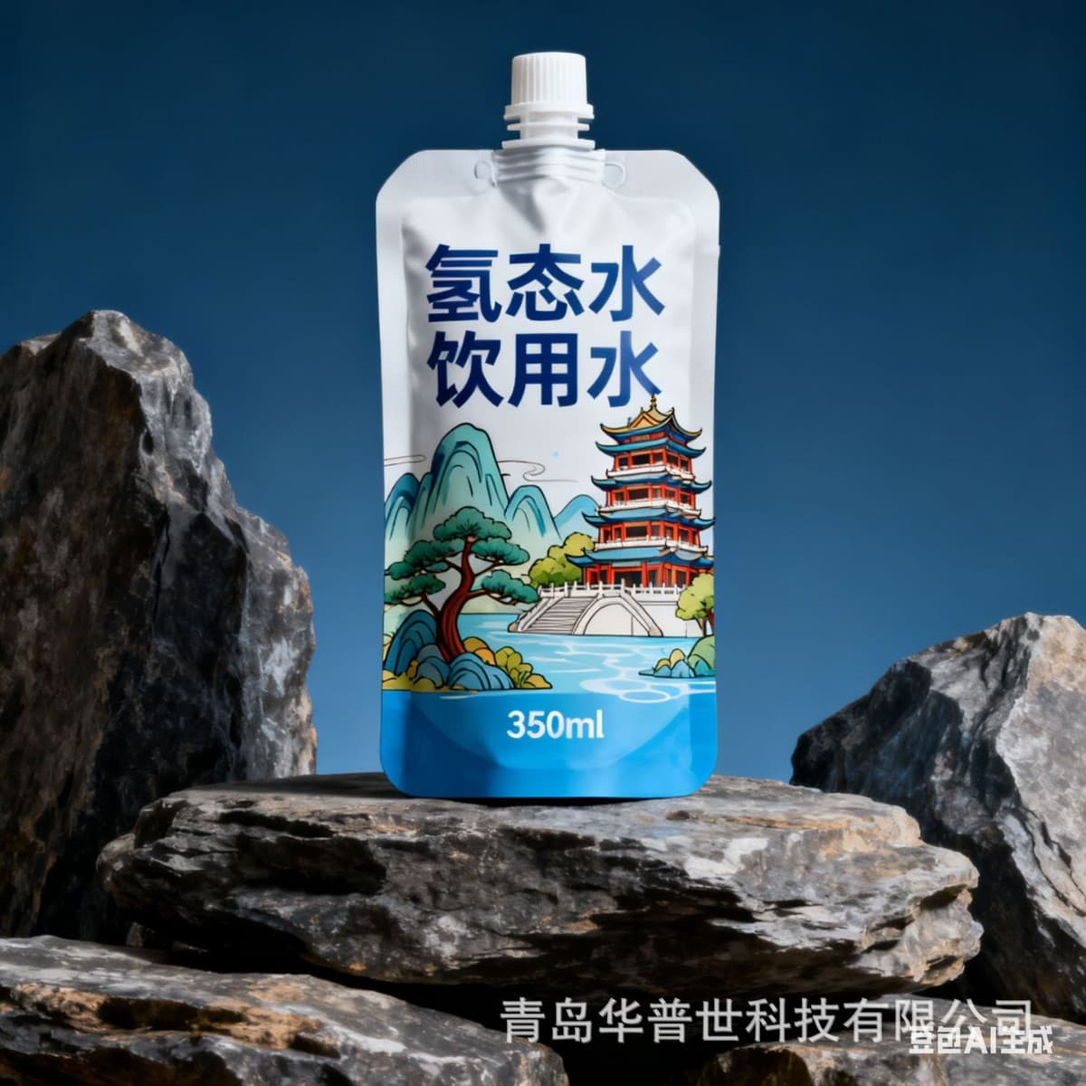 Custom Hydrogen-Rich Water Aluminum Foil Bags, Small Molecule Water Four-Layer Pure Aluminum Eight-Side Sealed Bags, Electrolyte Water Packaging