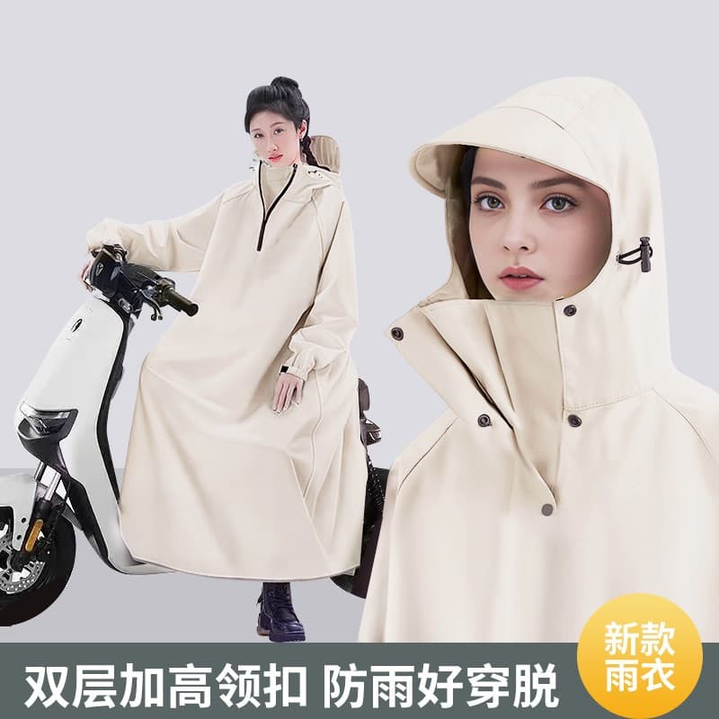 Long Raincoat Full Body Heavy-Duty for Heavy Rain, Adult Men and Women, Electric Bike Motorcycle Riding Poncho