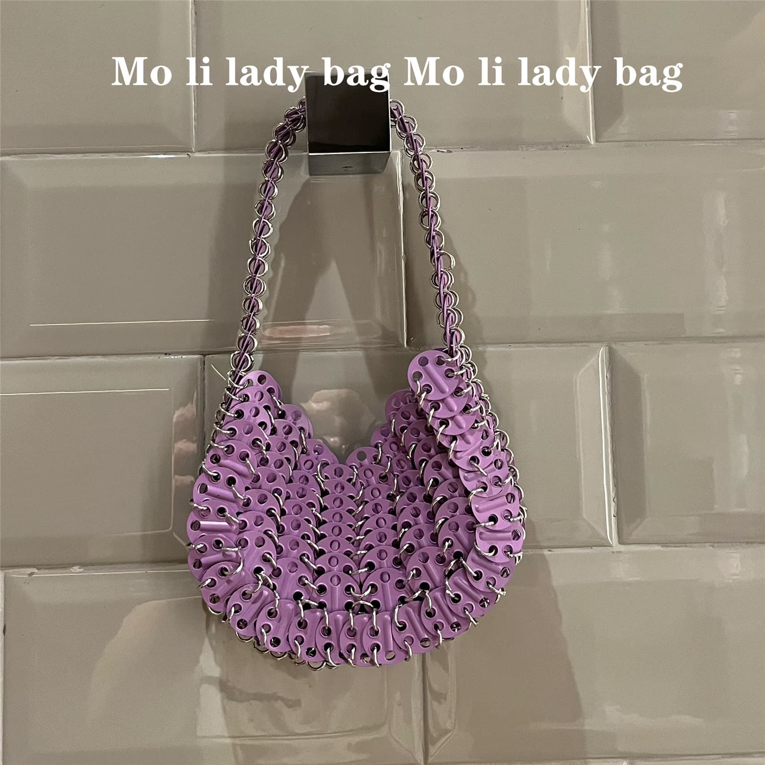 Shiny Handwoven Bead Phone Crossbody Bag Long Shoulder Strap Single Shoulder Diagonal Bag Sparkling Fashion Accessory